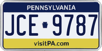 PA license plate JCE9787
