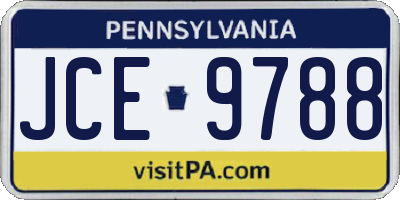 PA license plate JCE9788