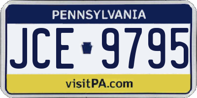 PA license plate JCE9795