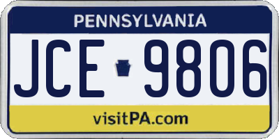 PA license plate JCE9806