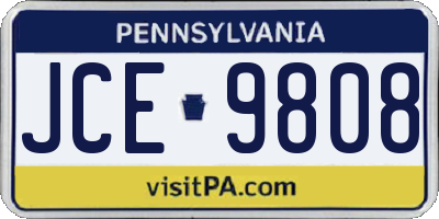 PA license plate JCE9808