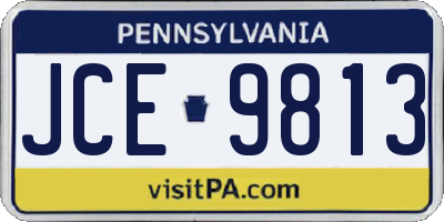 PA license plate JCE9813