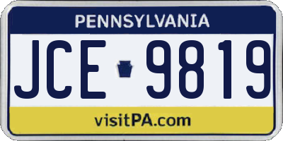 PA license plate JCE9819