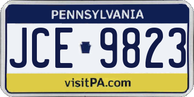 PA license plate JCE9823