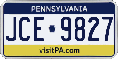 PA license plate JCE9827