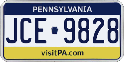 PA license plate JCE9828