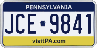 PA license plate JCE9841