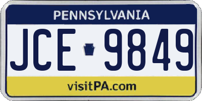 PA license plate JCE9849