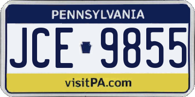 PA license plate JCE9855
