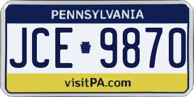PA license plate JCE9870
