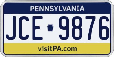 PA license plate JCE9876