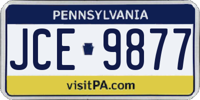 PA license plate JCE9877