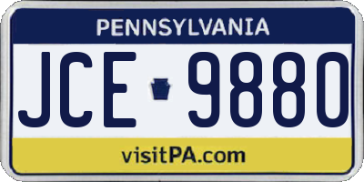 PA license plate JCE9880