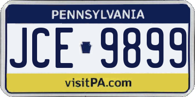 PA license plate JCE9899