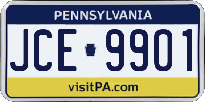 PA license plate JCE9901
