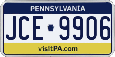 PA license plate JCE9906