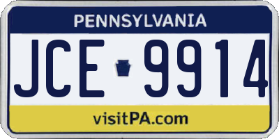 PA license plate JCE9914