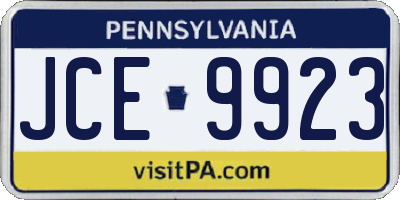 PA license plate JCE9923