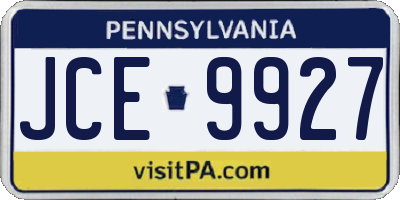 PA license plate JCE9927