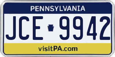 PA license plate JCE9942