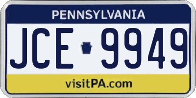 PA license plate JCE9949