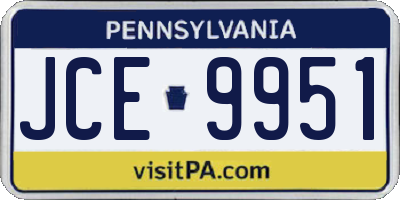 PA license plate JCE9951
