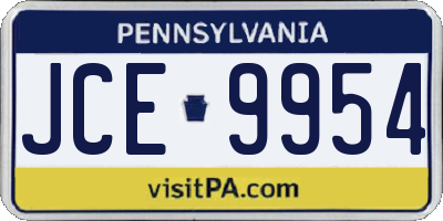 PA license plate JCE9954