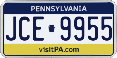 PA license plate JCE9955