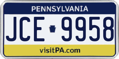 PA license plate JCE9958