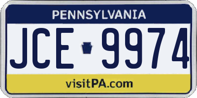 PA license plate JCE9974