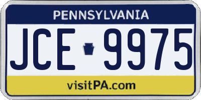 PA license plate JCE9975