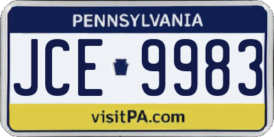 PA license plate JCE9983
