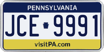 PA license plate JCE9991