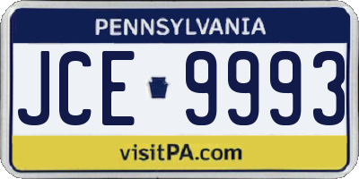 PA license plate JCE9993