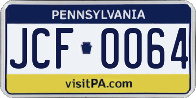 PA license plate JCF0064