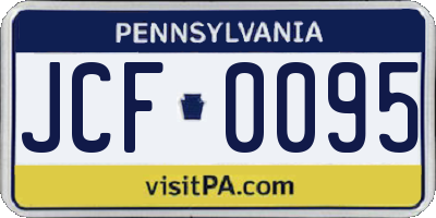 PA license plate JCF0095