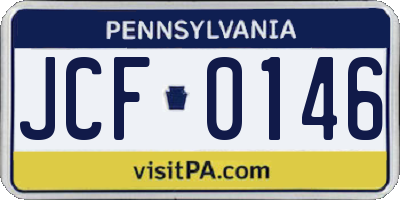 PA license plate JCF0146