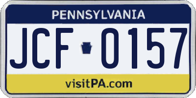 PA license plate JCF0157