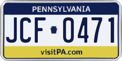 PA license plate JCF0471