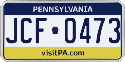PA license plate JCF0473