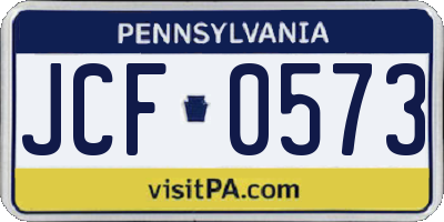 PA license plate JCF0573