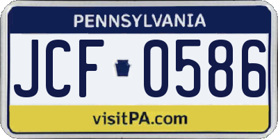 PA license plate JCF0586