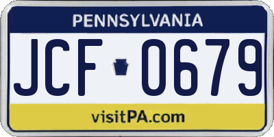 PA license plate JCF0679