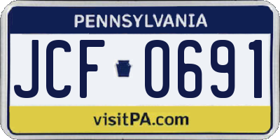 PA license plate JCF0691