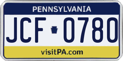 PA license plate JCF0780