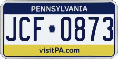PA license plate JCF0873