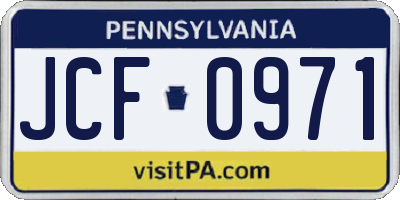 PA license plate JCF0971