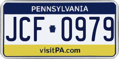 PA license plate JCF0979