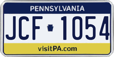 PA license plate JCF1054