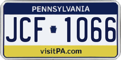 PA license plate JCF1066